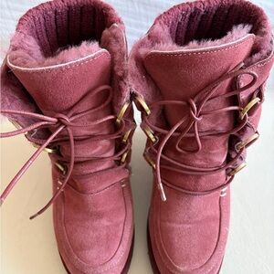 Australia Luxe Collective Pink Suede Wedge Boots